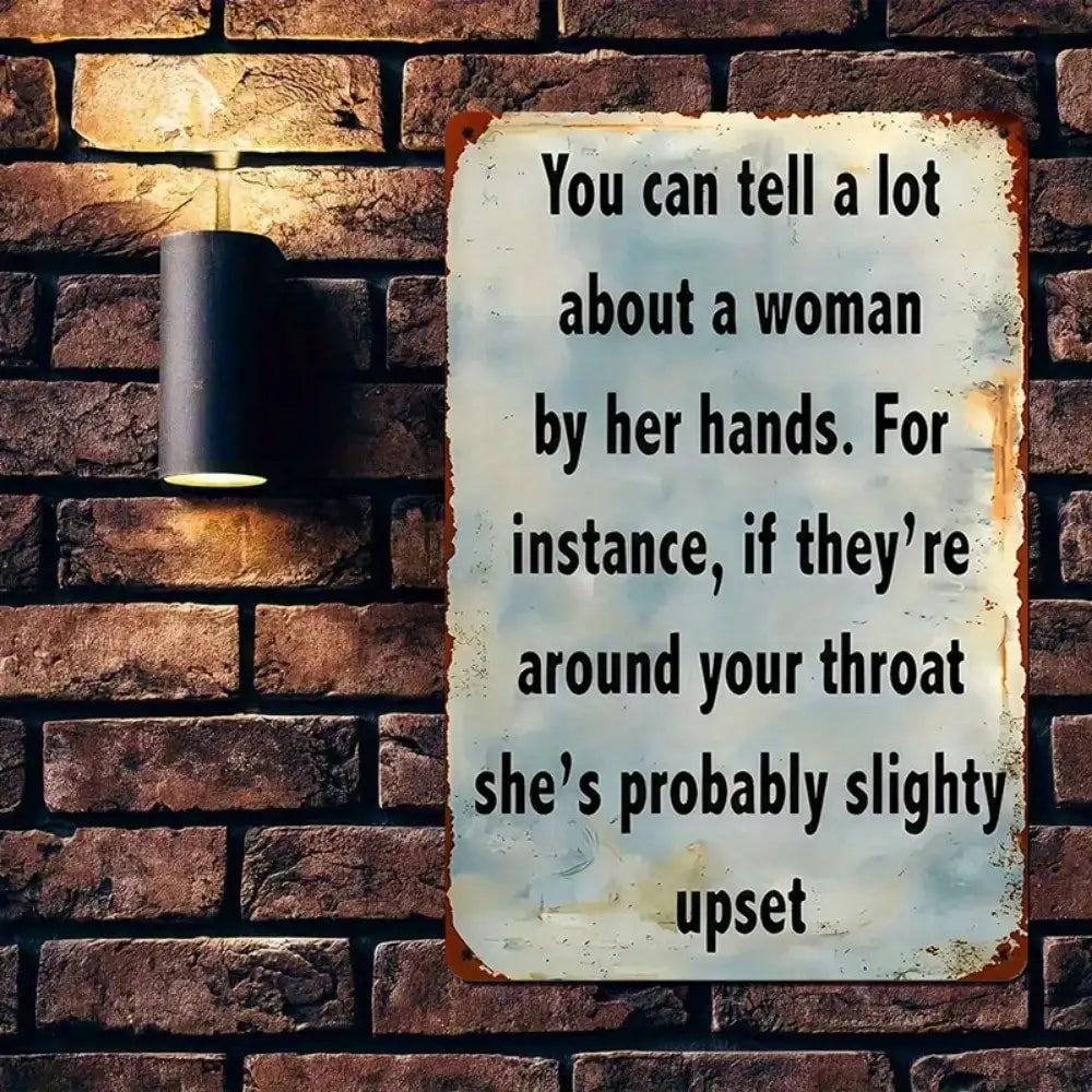 1PC Women's Hands Funny Tin Sign with Humorous Quote Wall Art Decor Perfect for Living Room or Office Metal 8x12 Inches
