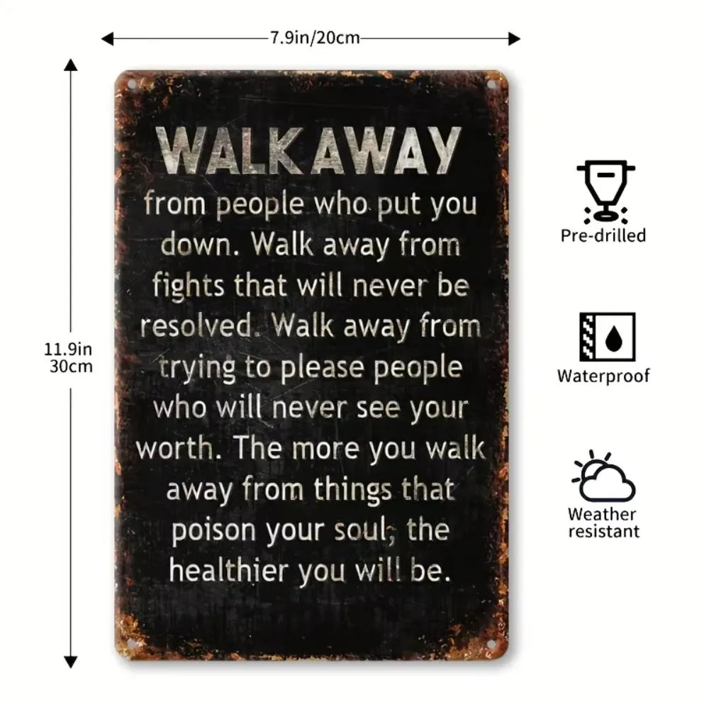 Multipurpose Wall Mounted Outdoor Metal Decor - Rustic Aluminum Sign with Inspirational Quote, Durable for Garden Porch Yard