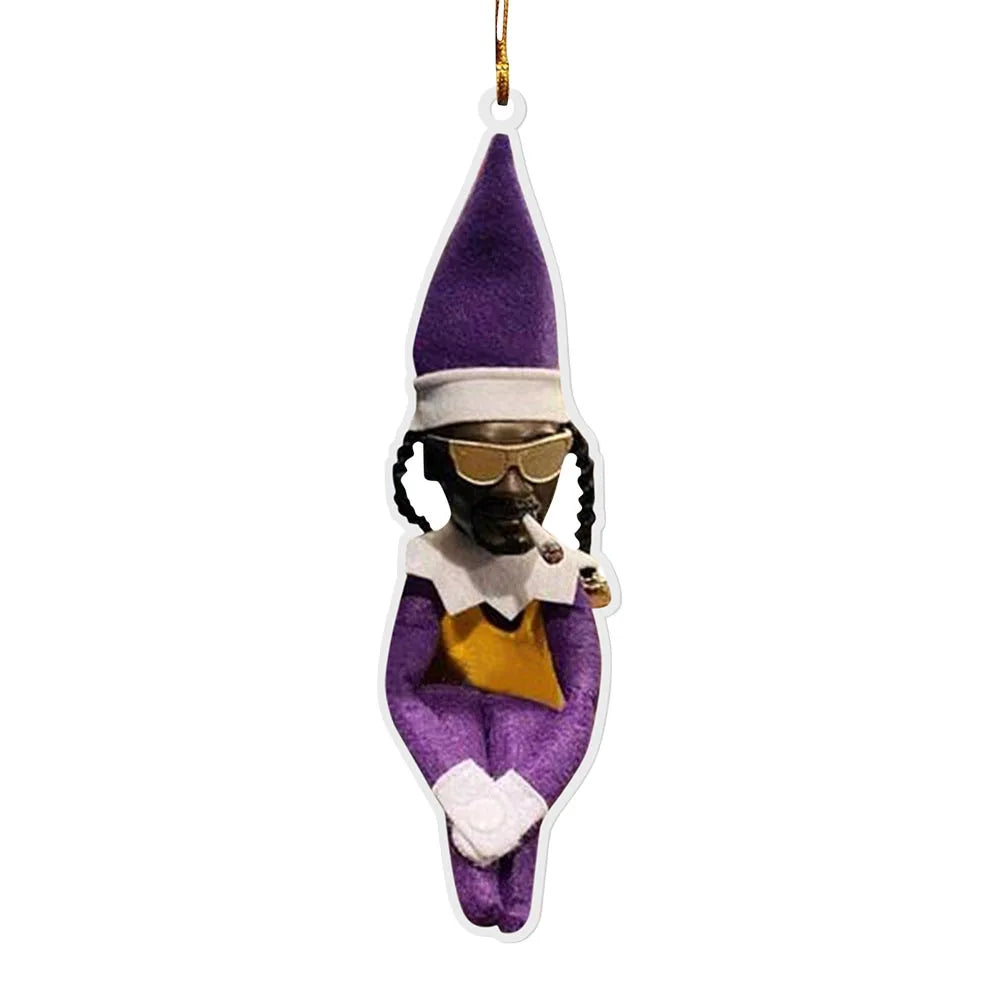 Acrylic Snoop On A Stoop Christmas Elf Doll Pendant Navidad Merry Christmas Decor Adorable A Stoop Dolls New Year Xmas Gift