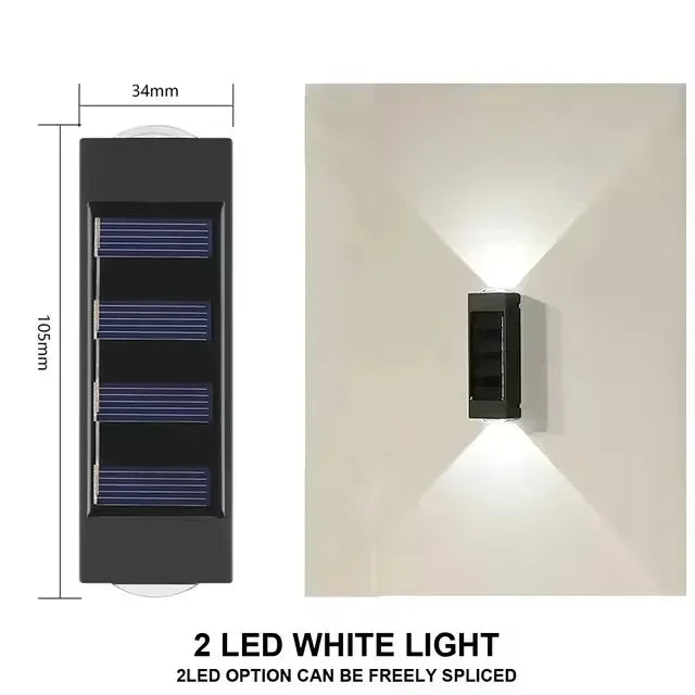 Solar Led Wall Lamp Outdoor Waterproof Solar Powered Light Up And Down Illuminate Home Garden Porch Yard Decoration Streetlights