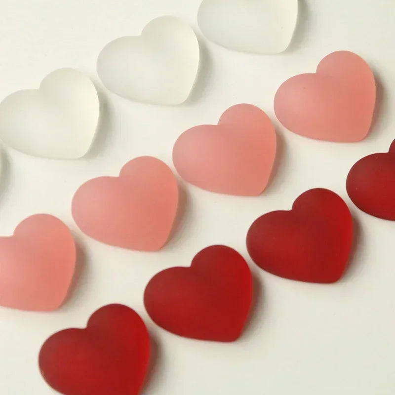 6pcs Refrigerator Magnet Set Frosting Pink Heart Magnetic Decor Whiteboard Plan Photo Stickers Home Decoration