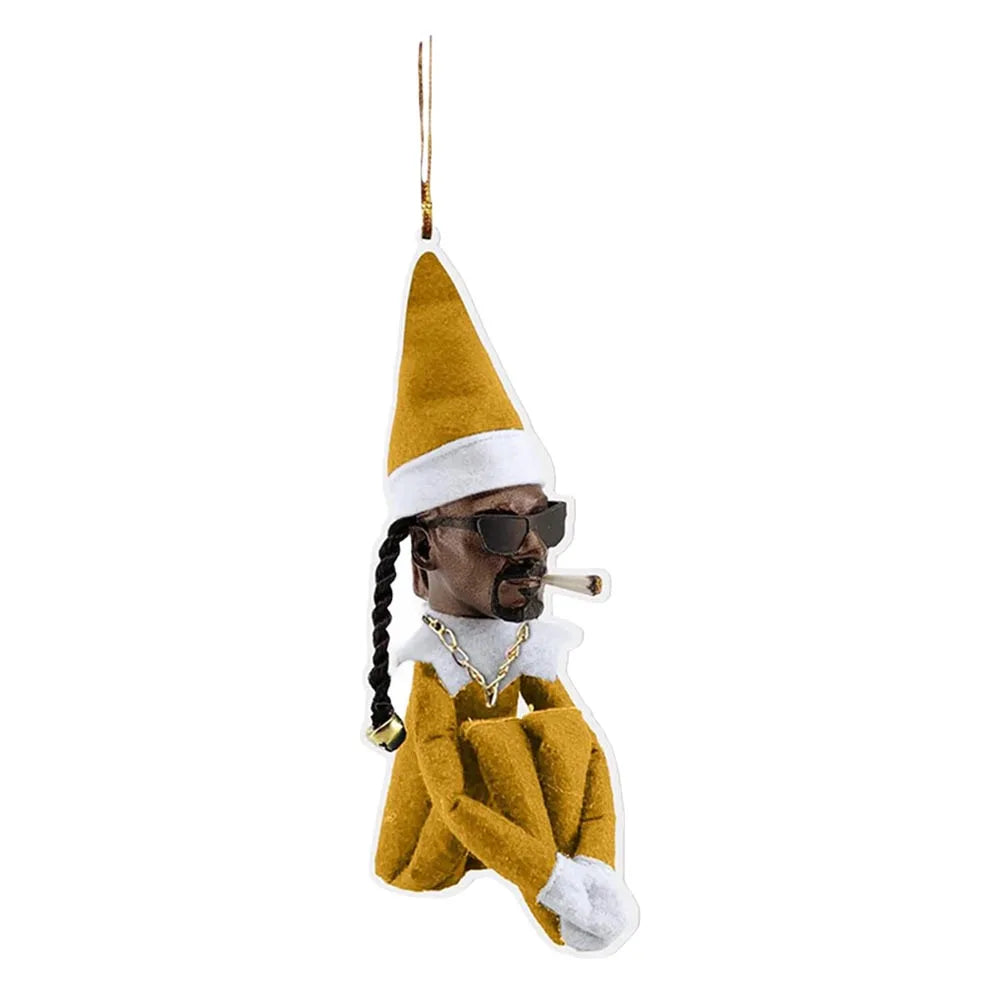 Acrylic Snoop On A Stoop Christmas Elf Doll Pendant Navidad Merry Christmas Decor Adorable A Stoop Dolls New Year Xmas Gift