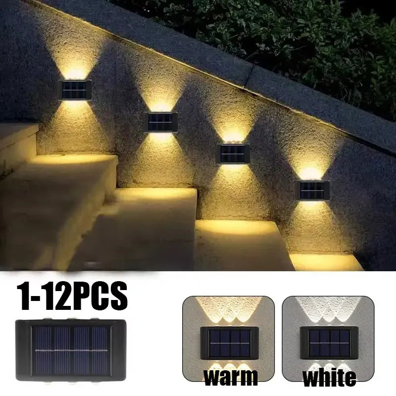 Solar Led Wall Lamp Outdoor Waterproof Solar Powered Light Up And Down Illuminate Home Garden Porch Yard Decoration Streetlights