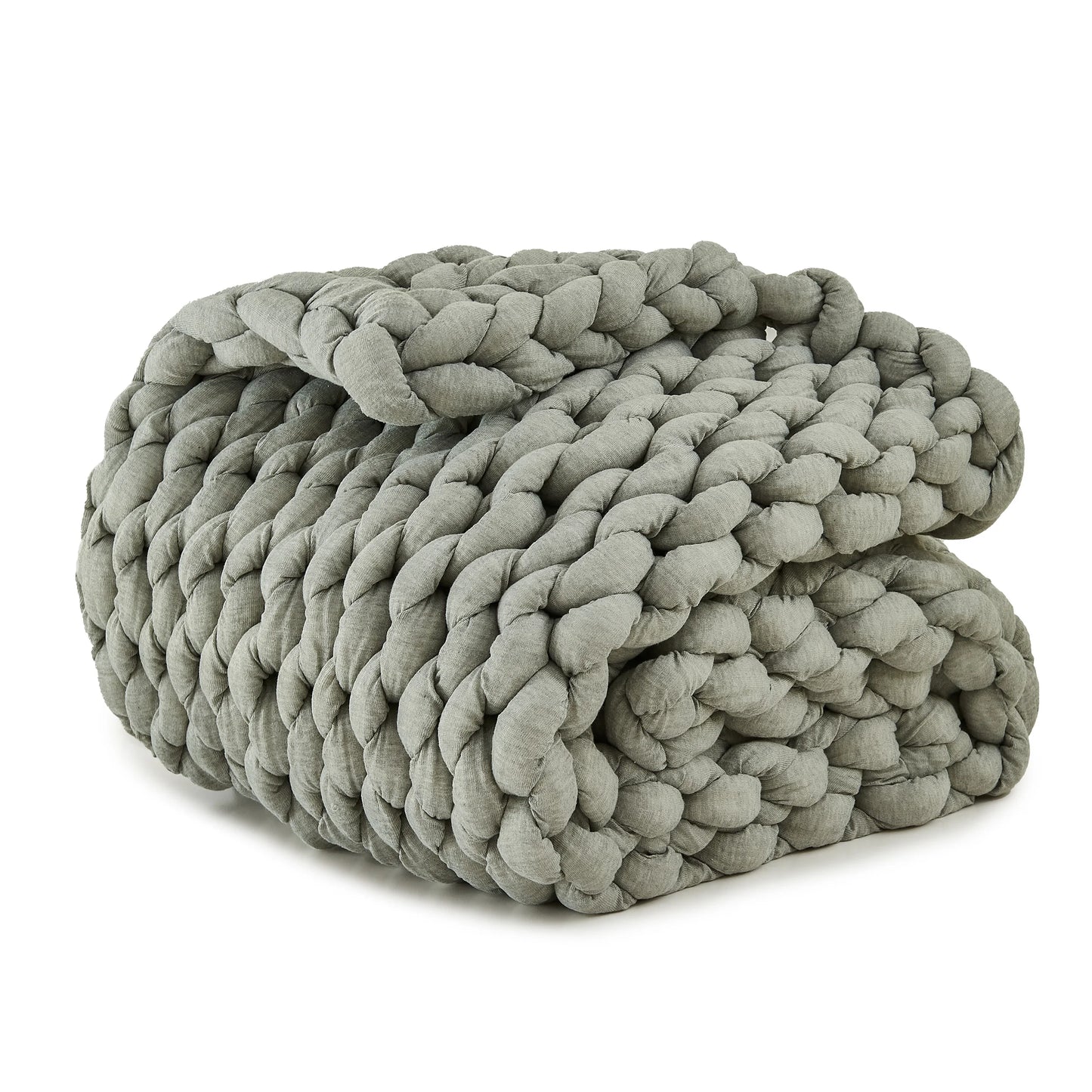 Simple&Opulence Handmade Chunky Knit Weighted Blanket for Adults, Cooling Heavy Cable Knitted Throw Blanket  Home Decor for Sofa