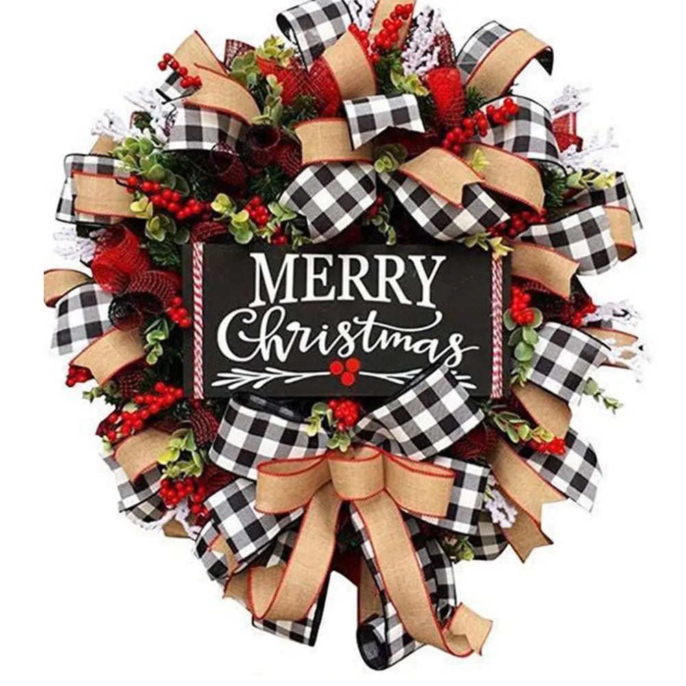 Christmas Holiday Art Wreath Decorative Artificial Wreath Festival Theme Multifunctional Party New Year Decor Prop New Year Gift