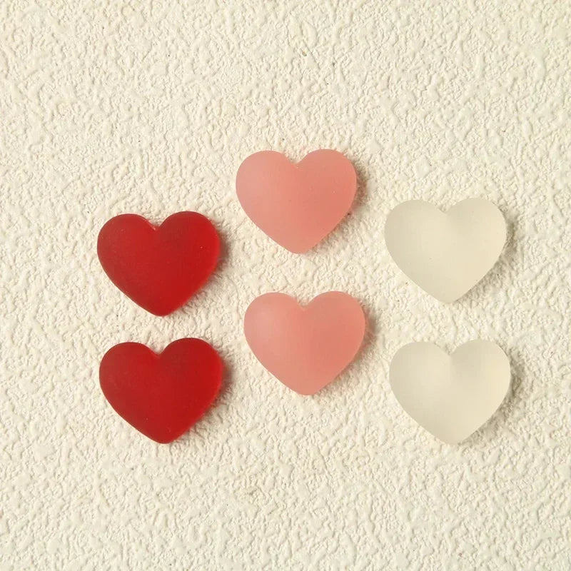 6pcs Refrigerator Magnet Set Frosting Pink Heart Magnetic Decor Whiteboard Plan Photo Stickers Home Decoration
