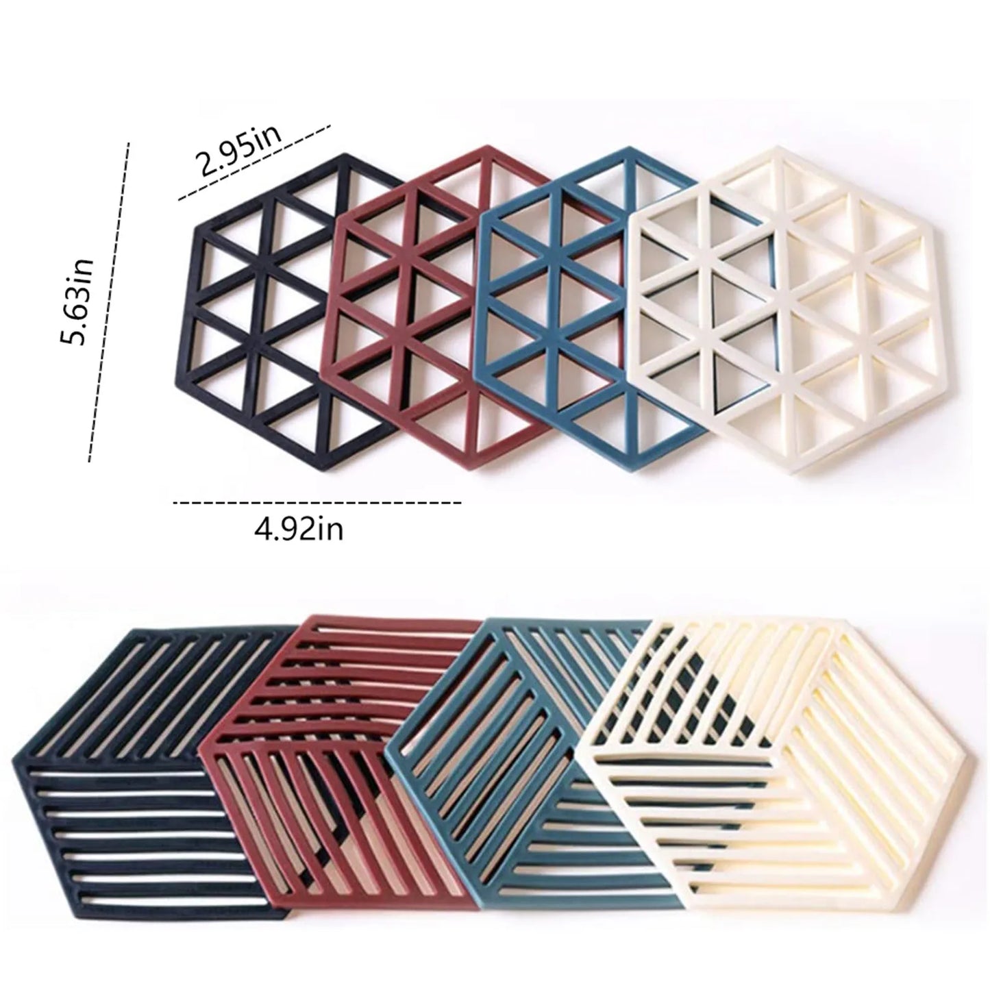 8 Style Silicone Trivet Mats And Hot Pads Hexagon Heat Resistant Kitchen Tool Counter Mat Silicone Placemat Pot Holder