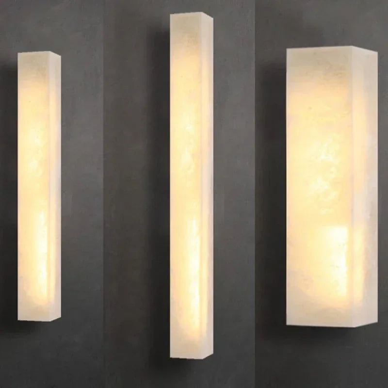 Marble Long Strip Wall Lamp for Living Room Hall Hotel Corridor Indoor Home Decor Modern Copper LED Wall Sconce Lighting Fixture
