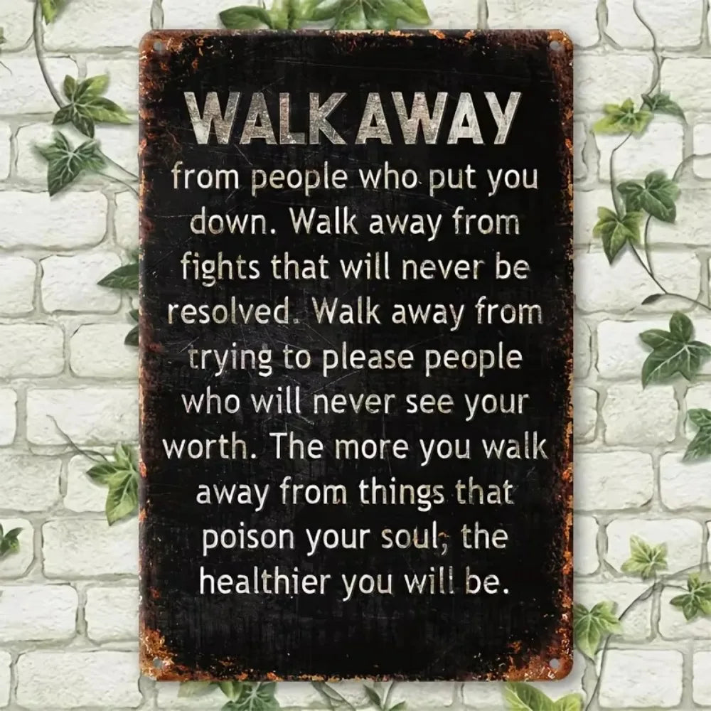 Multipurpose Wall Mounted Outdoor Metal Decor - Rustic Aluminum Sign with Inspirational Quote, Durable for Garden Porch Yard