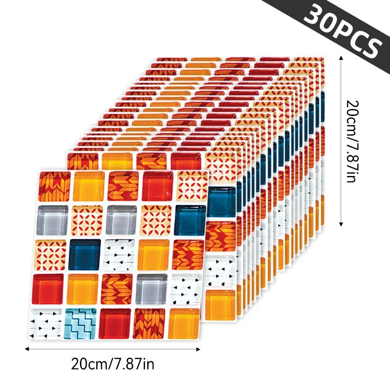 30pcs 3D Wallpaper Stickers,  Peel and Stick, Drawer Sticker, Wardrobe Sticker, Kitchen Stickers, Window Sticker