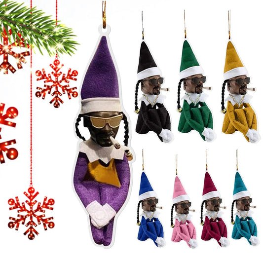 Acrylic Snoop On A Stoop Christmas Elf Doll Pendant Navidad Merry Christmas Decor Adorable A Stoop Dolls New Year Xmas Gift