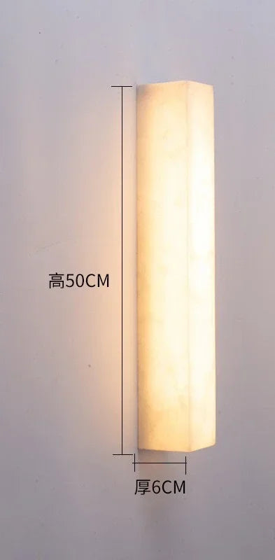 Marble Long Strip Wall Lamp for Living Room Hall Hotel Corridor Indoor Home Decor Modern Copper LED Wall Sconce Lighting Fixture