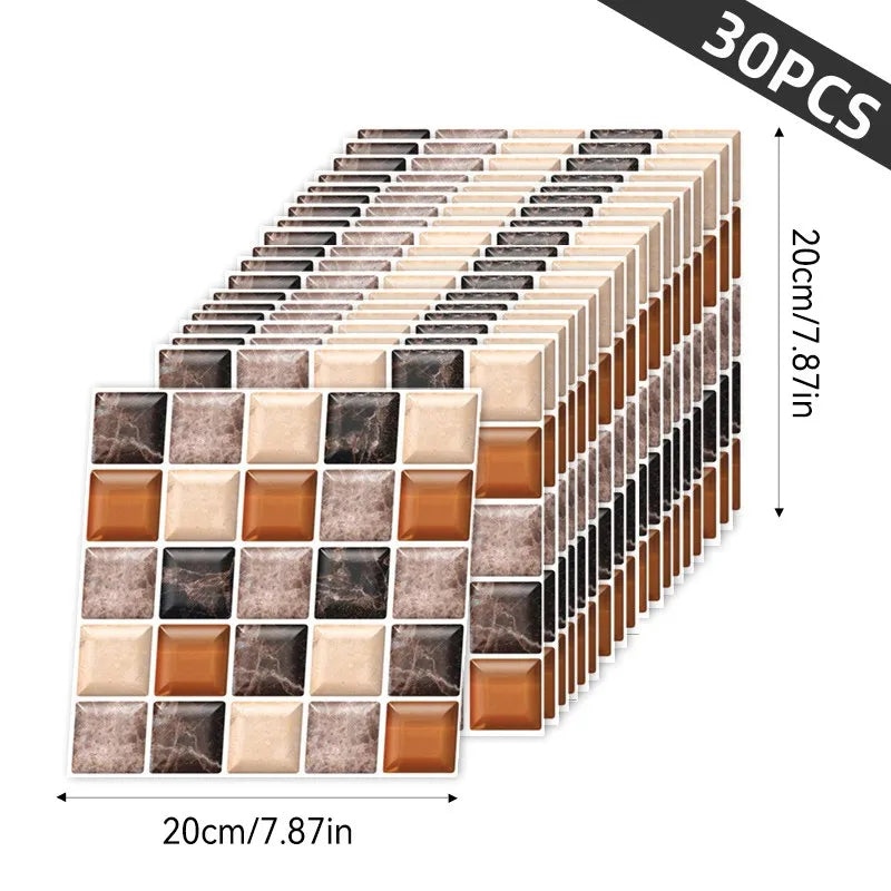 30pcs 3D Wallpaper Stickers,  Peel and Stick, Drawer Sticker, Wardrobe Sticker, Kitchen Stickers, Window Sticker