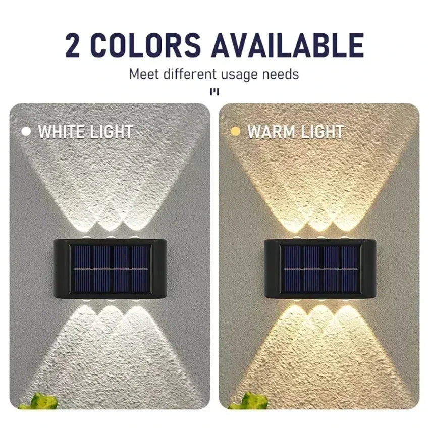 Solar Led Wall Lamp Outdoor Waterproof Solar Powered Light Up And Down Illuminate Home Garden Porch Yard Decoration Streetlights