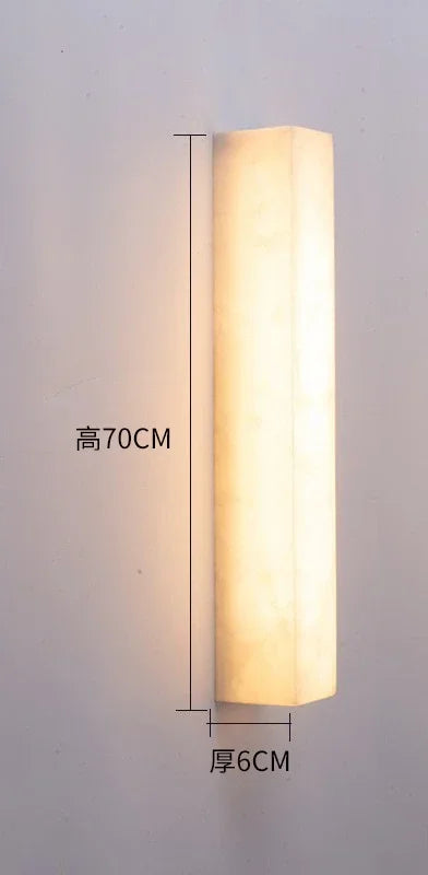 Marble Long Strip Wall Lamp for Living Room Hall Hotel Corridor Indoor Home Decor Modern Copper LED Wall Sconce Lighting Fixture
