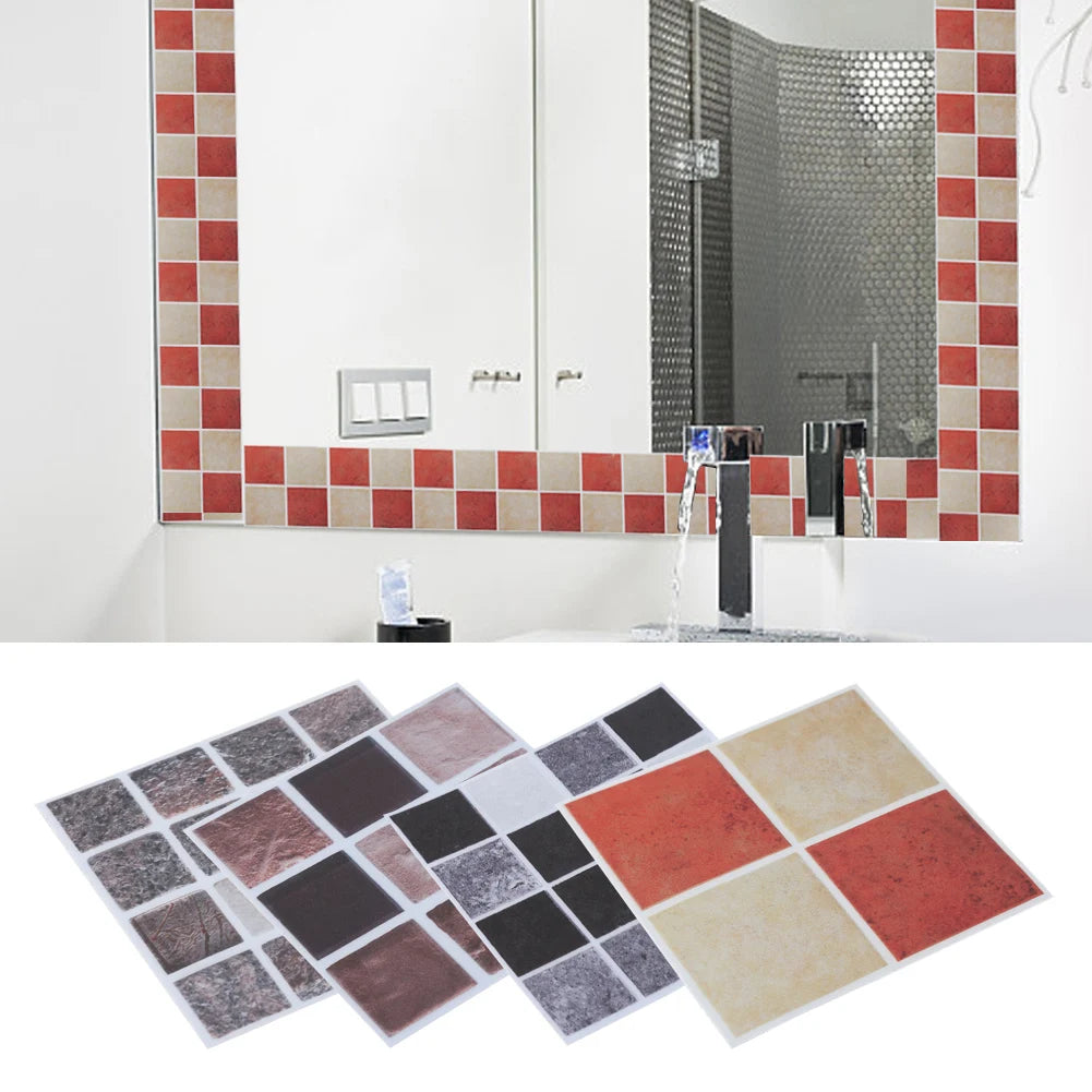 Mosaic Tile Transfer Stickers Bathroom Kitchen  Home(10cm*10cm) waterproof Tile Sticker Tile Sticker Stickers Bathroom