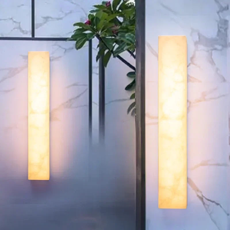 Marble Long Strip Wall Lamp for Living Room Hall Hotel Corridor Indoor Home Decor Modern Copper LED Wall Sconce Lighting Fixture