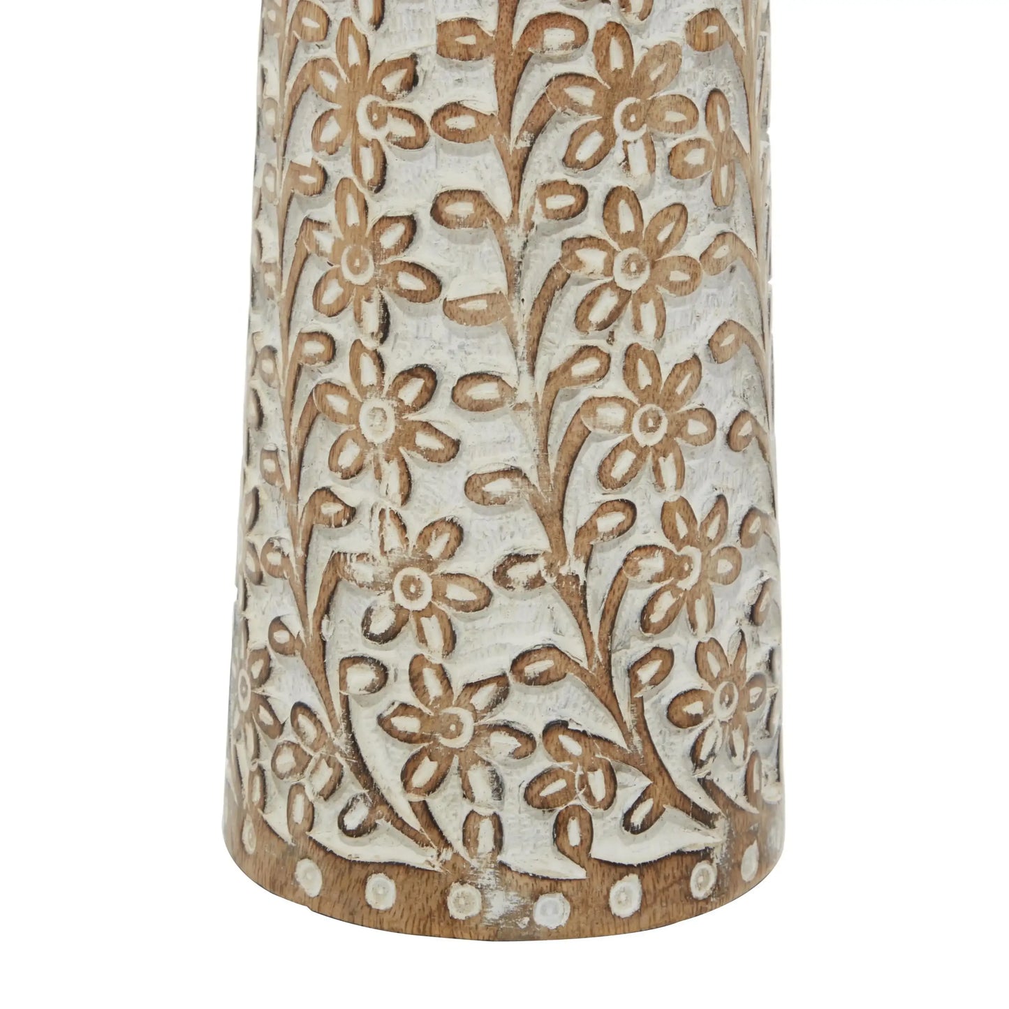 The brown decorative candle holder set is made of mango wood and iron candlesticks, making it both durable and elegant.