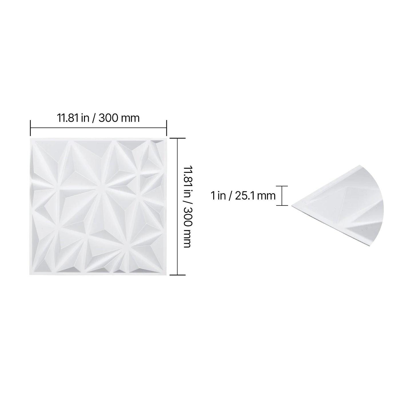 VEVOR 3D Wall Panels PVC Modern Art Minimalist Diamond Tiles Coverage Accent Wall Panel Interior Home Decor for Ceiling Bedroom