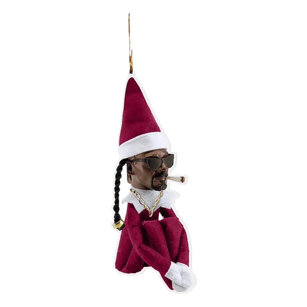 Acrylic Snoop On A Stoop Christmas Elf Doll Pendant Navidad Merry Christmas Decor Adorable A Stoop Dolls New Year Xmas Gift