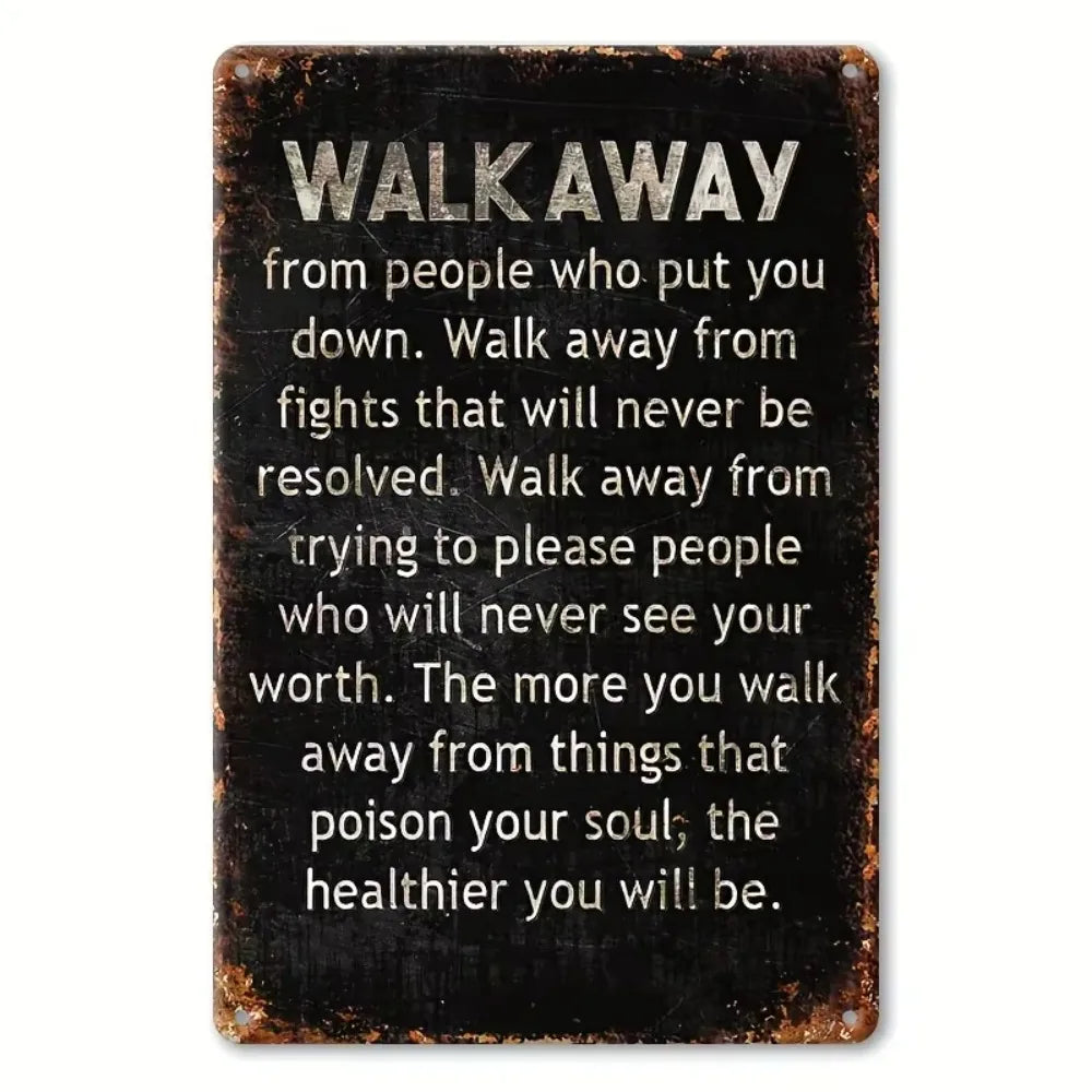 Multipurpose Wall Mounted Outdoor Metal Decor - Rustic Aluminum Sign with Inspirational Quote, Durable for Garden Porch Yard