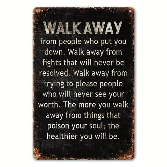 Multipurpose Wall Mounted Outdoor Metal Decor - Rustic Aluminum Sign with Inspirational Quote, Durable for Garden Porch Yard